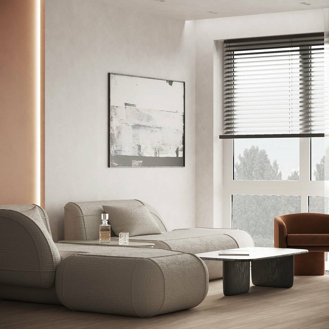 橙色小空间公寓设计，简约且精致！